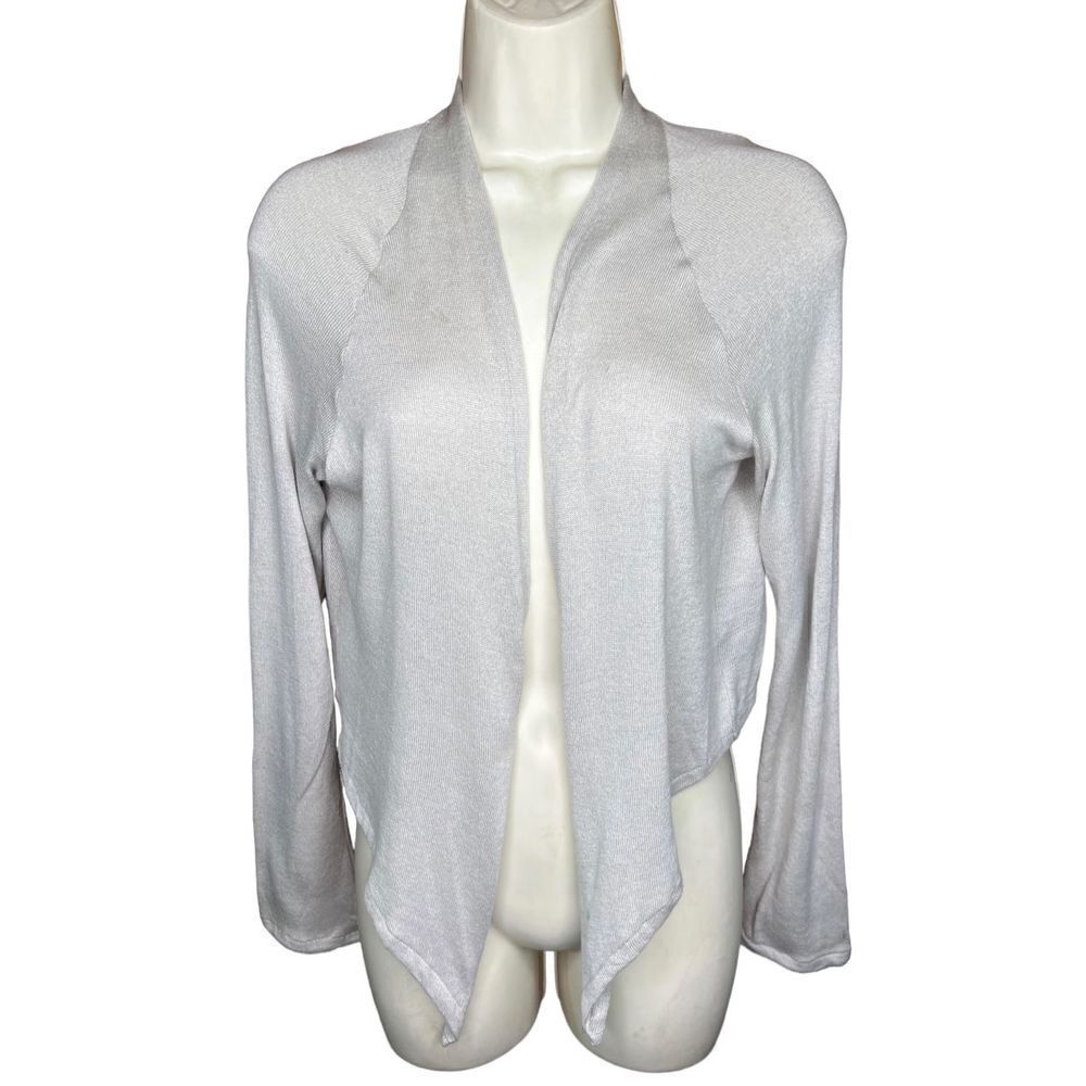Bryn Walker Light Grey Lightweight Open Front Cardigan NWT Size Large